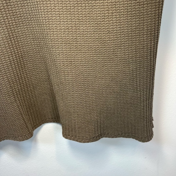 We The Free People Womens Travis Oversized Thermal V-Neck Polo Shirt Green Small - Picture 7 of 13